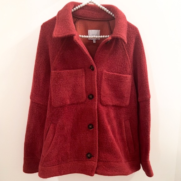 Greylin Jackets & Blazers - Greylin Anthropologie Red Teddy Jacket